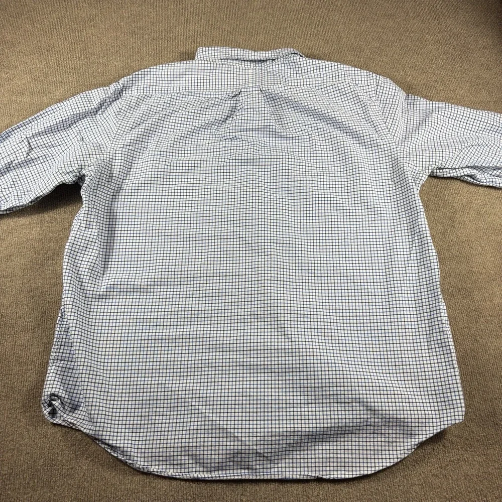 Polo Ralph Lauren Button Down Shirt Mens XXL  2XL Blue Check Long Sleeve Preppy‎